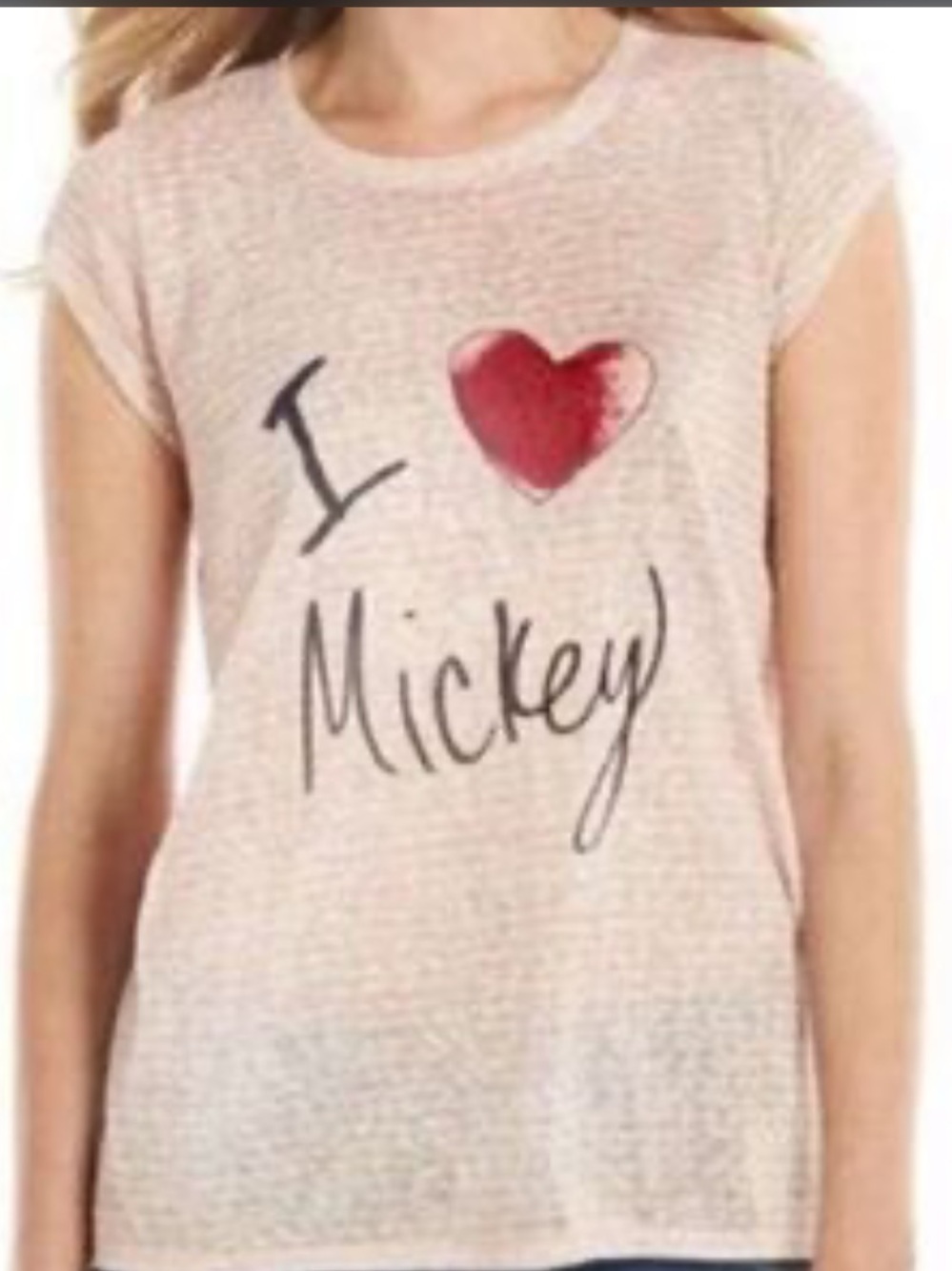 Disney I Love Mickey Top Shirt Lauren Conrad Collection Stripes Lightweight XL